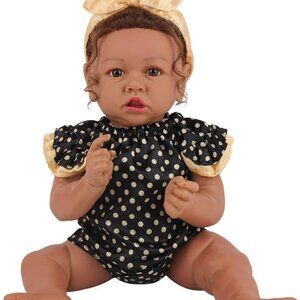 Lifelike Reborn Baby Dolls with Soft Body African American Realistic Girl Doll